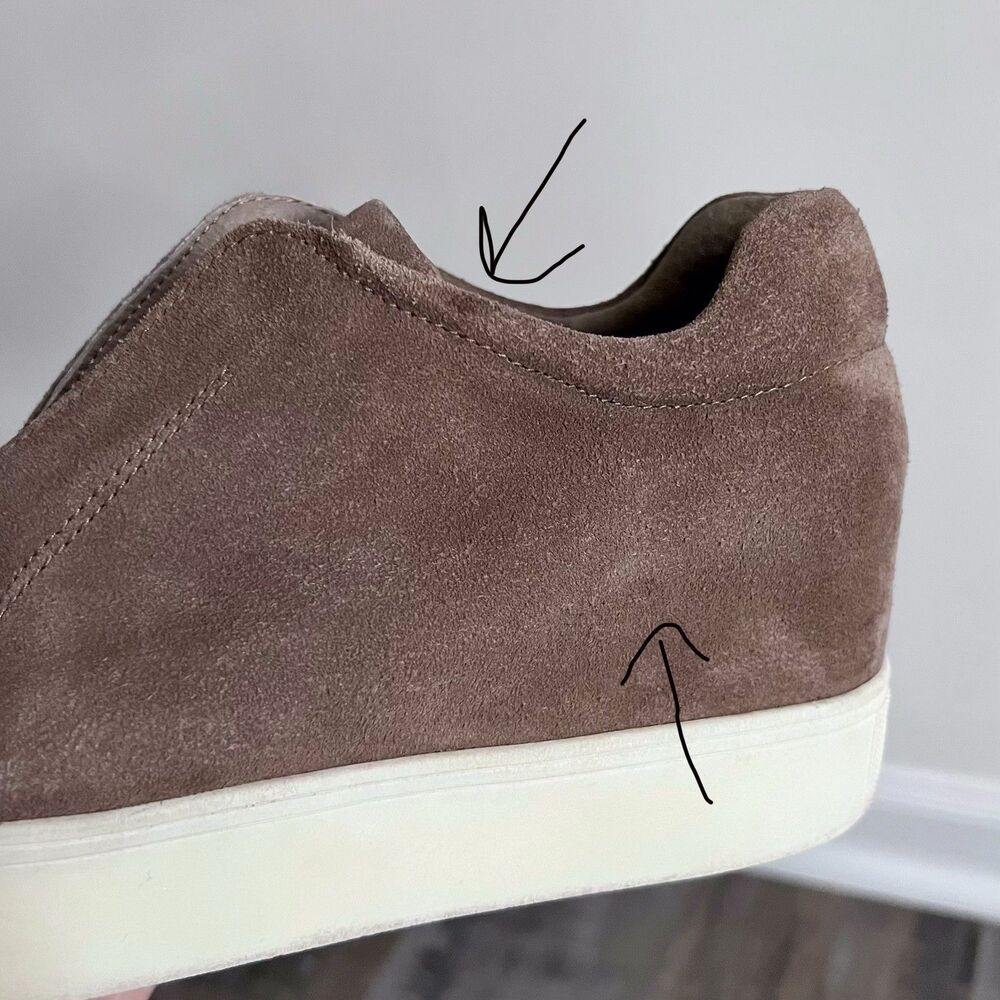 J/Slides NYC Womens Size 7.5M Suede Hidden Wedge Sneakers Taupe Slip On Platform - Picture 9 of 9